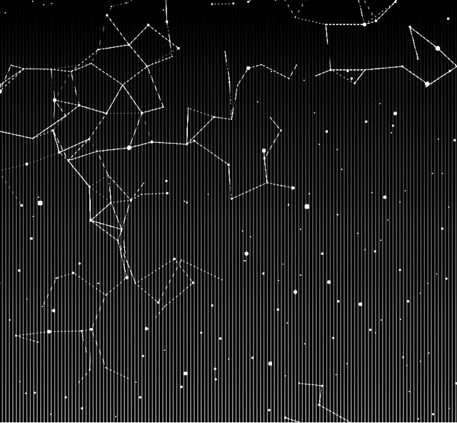 Night sky with some stars connected by lines
